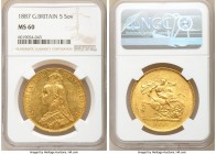 Victoria gold 5 Pounds 1887 MS60 NGC, KM769, S-3864, Fr-390. Jubilee Issue. AGW 1.1775 oz. 

HID09801242017

© 2020 Heritage Auctions | All Rights...