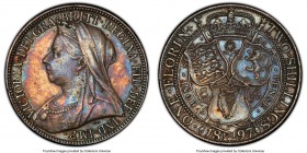 2-Piece Lot of Certified Assorted Issues PCGS, 1) Victoria Florin 1897 - AU50, KM781, S-3939. 2) Elizabeth I Shilling ND (1584-1586) - F12, Escallop m...