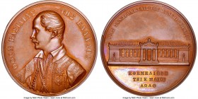 Othon bronze "Athens University" Medal 1837-Dated MS67 Brown NGC, Spink-5, 376. 44mm. By Konrad Lange, Vienna. Commemorating foundation of the Univers...