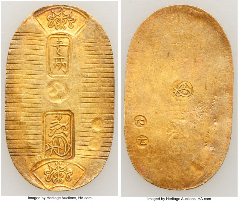 Manen gold Koban (Ryo) ND (1860-1867) XF, Edo mint, KM-C22d, JNDA 09-23, Hartill...