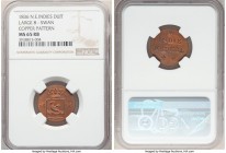 Sumatra. Dutch Colony copper "Pattern "Swan" Duit 1836 MS65 Red and Brown NGC, KM-Pn20. Large 8 variety. 

HID09801242017

© 2020 Heritage Auction...