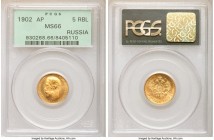 Nicholas II gold 5 Roubles 1902-AP MS66 PCGS, St. Petersburg mint, KM-Y62. Brilliant and semi-Prooflike.

HID09801242017

© 2020 Heritage Auctions...