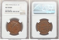 Republic Centavo 1852-(l) AU58 Brown NGC, London mint, KM-Y6. A pleasing example imbued with chocolate-brown surfaces most often found on the cusp of ...