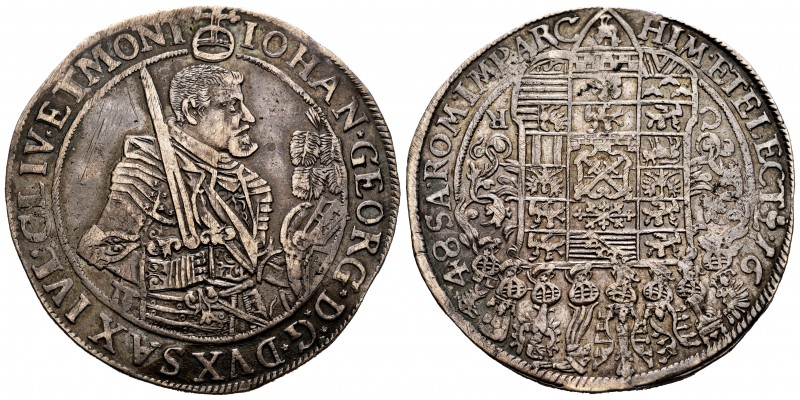 Germany. Sachsen. Johan Georg I. 1 thaler. 1648. CR. (Dav-7612). (Km-425). Ag. 2...