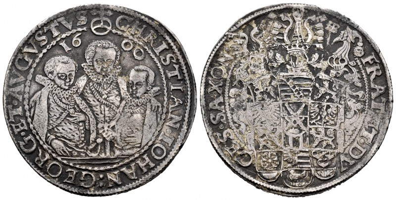 Germany. Saxony. Christian II, Johann Georg y August. 1 thaler. 1600. Dresden. H...