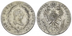 Austria. Joseph II. 20 kreuzer. 1785. Karlsruhe. E. (Km-2069). Ag. 6,59 g. Almost VF. Est...25,00.   

SPANISH DESCRIPTION: Austria. Joseph II. 20 kre...