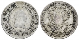 Austria. Franz II. 20 kreuzer. 1818. Wien. A. (Km-2143). Ag. 6,50 g. Almost VF. Est...25,00.   

SPANISH DESCRIPTION: Austria. Franz II. 20 kreuzer. 1...
