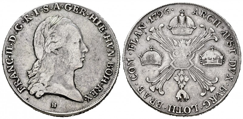 Austria. Francis II. 1 kronenthaler. 1796. H. Gnzburg. (Dav-1180). Ag. 29,35 g. ...