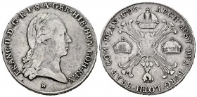 Austria. Francis II. 1 kronenthaler. 1796. H. Gnzburg. (Dav-1180). Ag. 29,35 g. VF. Est...60,00.   

SPANISH DESCRIPTION: Austria. Francis II. 1 krone...