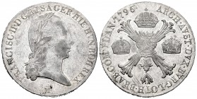 Austria. Franz II. Kronentaler (Crocione). 1796. Milano. M. (Km-239). (Dav-1390). Ag. 29,46 g. Adjustment lines on reverse. Attractive. Soft tone. Ori...