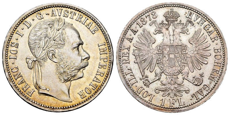 Austria. Franz Joseph I. Florin. 1878. (Km-2222). Ae. 12,32 g. Original luster. ...