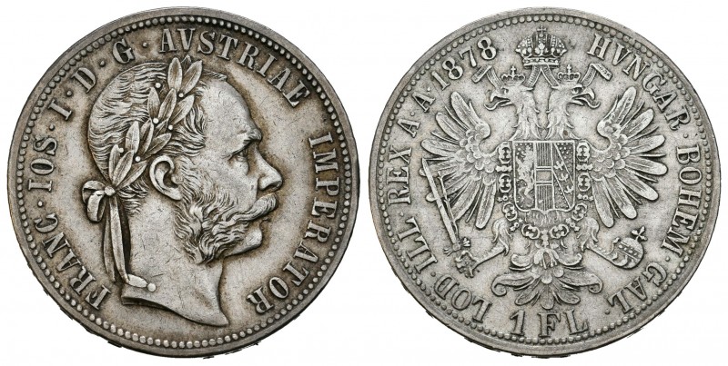 Austria. Franz Joseph I. 1 florín. 1878. (Km-2222). Ag. 12,27 g. Almost XF. Est....
