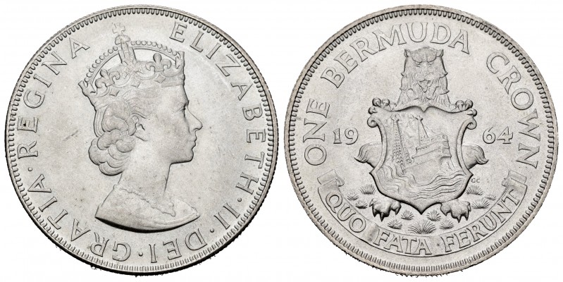 Bermuda. Elizabeth II. 1 crown. 1964. (Km-14). Ag. 22,68 g. Almost UNC. Est...25...