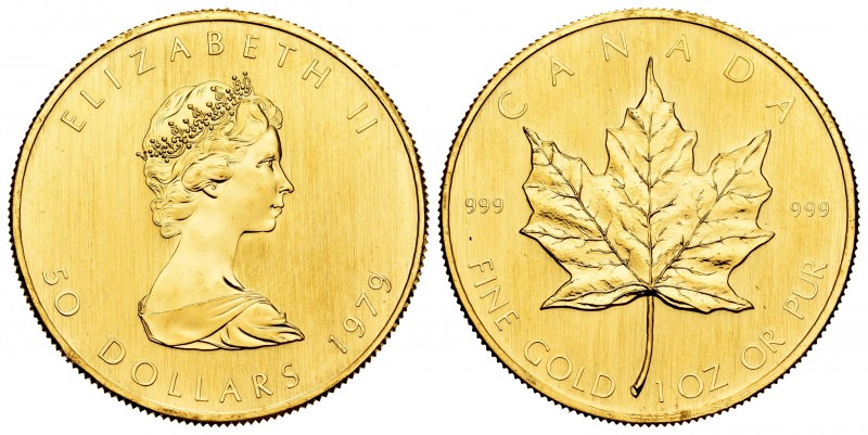 Canada. Elizabeth II. 50 dollars. 1979. (Km-125.1). Au. 31,14 g. Ley .999. UNC. ...