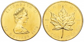 Canada. Elizabeth II. 50 dollars. 1979. (Km-125.1). Au. 31,14 g. Ley .999. UNC. Est...1500,00.   

SPANISH DESCRIPTION: Canadá. Elizabeth II. 50 dolla...