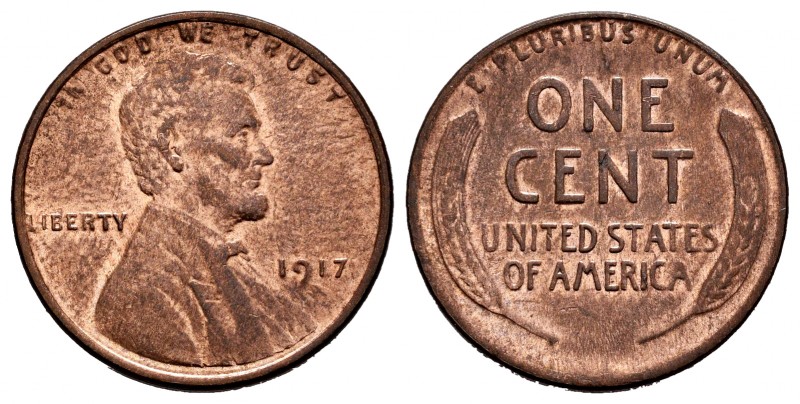 United States. 1 cent. 1917. Denver. D. Ae. 3,15 g. Scarce. AU. Est...80,00.   
...