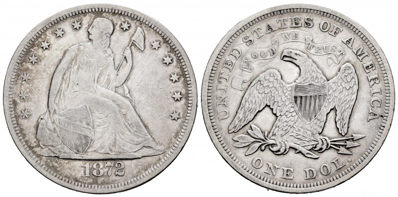 United States. 1 dollar. 1872. Philadelphia. (Km-100). Ag. 26,63 g. Seated Liber...