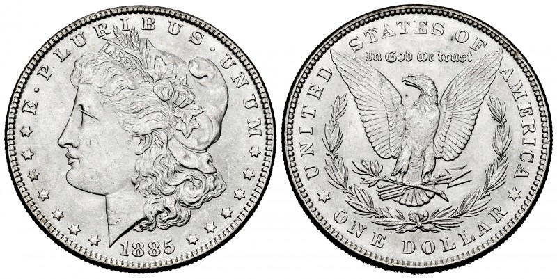 United States. 1 dollar. 1885. Philadelphia. (Km-110). Ag. Minor marks. Almost U...