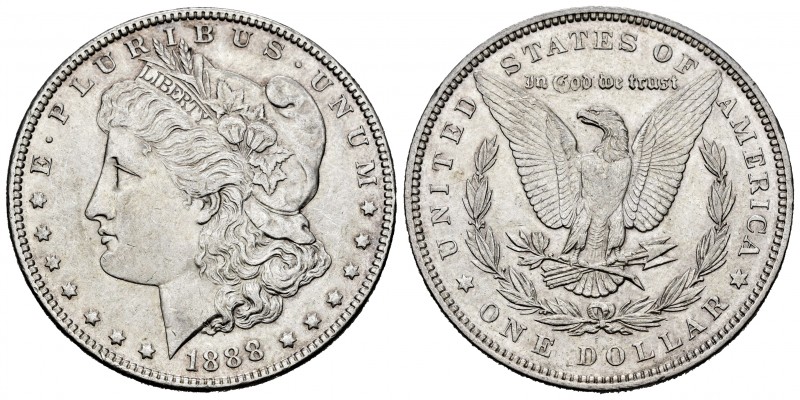 United States. 1 dollar. 1888. Philadelphia. (Km-110). Ag. 26,73 g. Almost XF. E...
