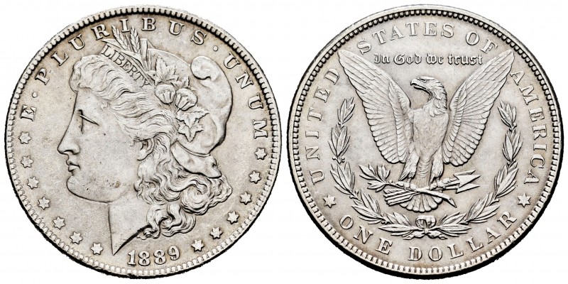 United States. 1 dollar. 1889. Philadelphia. (Km-110). Ag. 26,72 g. Almost XF. E...