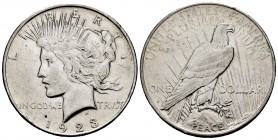 United States. 1 dollar. 1928. Denver. D. (Km-150). Ag. 26,66 g. Minor nicks on edge. XF. Est...30,00.   

SPANISH DESCRIPTION: Estados Unidos. 1 doll...