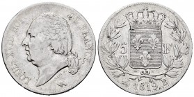 France. Louis XVIII. 5 francs. 1819. Rouen. B. (Km-711.2). (Gad-614). Ag. 25,06 g. Almost VF/VF. Est...40,00.   

SPANISH DESCRIPTION: Francia. Louis ...