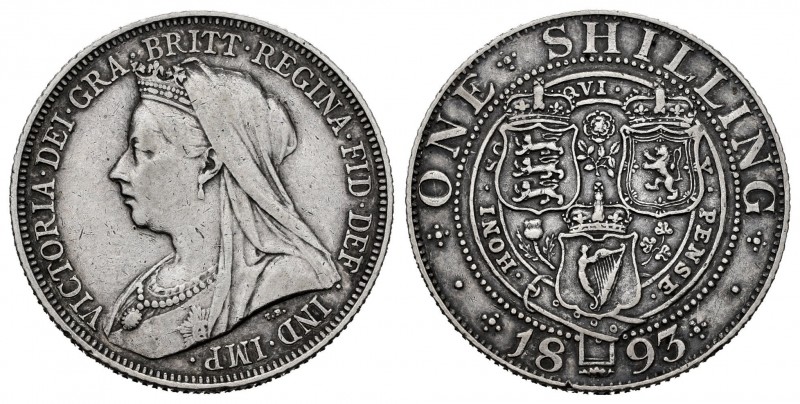 Great Britain. Victoria Queen. 1 shilling. 1893. (Km-780). Ag. 5,60 g. VF. Est.....