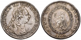 Great Britain. George III. 5 shillings. 1804. (S-3768). (Dav-101). Ag. 26,86 g. Minor nicks on edge. Choice VF. Est...300,00.   

SPANISH DESCRIPTION:...