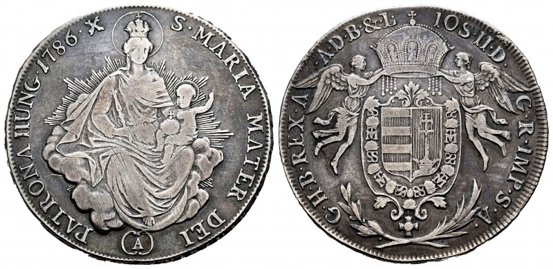 Hungary. Joseph II. 1/2 thaler. 1786. Wien. A. (Cal-399). Ag. 13,80 g. Cleaned. ...