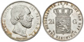 Low Countries. Wilhelm III. 2 1/2 gulden. 1874. (Km-82). Ag. 24,90 g. Almost XF. Est...65,00.   

SPANISH DESCRIPTION: Países Bajos. Wilhelm III. 2 1/...