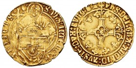 Low Countries. Philip "El Hermoso". Florin de San Felipe. (1500-1506). Antwerpen. (G.H.-115-1.b). (Delm-93). Au. 3,30 g. VF. Est...500,00.   

SPANISH...