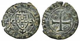 Portugal. D. Joao I (1385-1433). 1/4 real cruzado. Lisbon. (Gomes-08.01). Ae. 0,77 g. Scarce. VF. Est...55,00.   

SPANISH DESCRIPTION: Portugal. D. J...