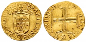 Portugal. Sebastian I. 500 reis. Lisbon. (Fr-41). (Gomes-57.04). Au. 3,80 g. Nice example. Scarce. XF. Est...650,00.   

SPANISH DESCRIPTION: Portugal...