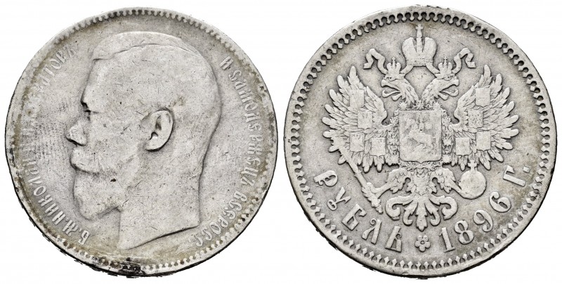 Russia. Nicholas II. 1 rouble. 1896. Saint Petesburg. (Km-Y59.3). (Bitkin-39). A...