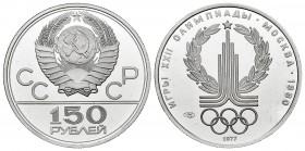 Russia. 1977. (Km-Y152). Platinum. 15,54 g. With certificate of authenticity. PR. Est...500,00.   

SPANISH DESCRIPTION: Rusia. 150 roubles. 1977. (Km...