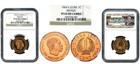 Sierra Leone. 1 cent. 1964. (Km-17). Ae. Slabbed by NGC as PF 65 RD CAMEO. NGC-PF. Est...40,00.   

SPANISH DESCRIPTION: Sierra Leona. 1 cent. 1964. (...