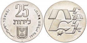 Israel. 25 lirot. 1976. (Km-85). Ag. 26,07 g. PR. Est...25,00.   

SPANISH DESCRIPTION: Israel. 25 lirot. 1976. (Km-85). Ag. 26,07 g. PROOF. Est...25,...