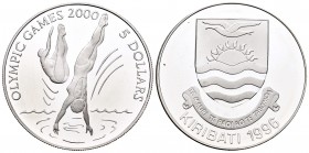 Kiribati. 5 dollars. 1996. (Km-20). Ag. 31,47 g. Sidney 2000. Trampoline jumping. PR. Est...25,00.   

SPANISH DESCRIPTION: Kiribati. 5 dollars. 1996....