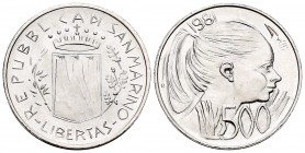 San Marino. 500 liras. 198. Rome. R. (Km-126). Ag. 10,96 g. UNC. Est...15,00.   

SPANISH DESCRIPTION: San Marino. 500 liras. 198. Roma. R. (Km-126). ...