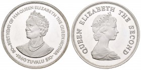Tuvalu. Elizabeth II. 10 dollars. 1980. (Km-11). Ag. 35,00 g. 80th Birthday of the Queen Mother. PR. Est...30,00.   

SPANISH DESCRIPTION: Tuvalu. Eli...