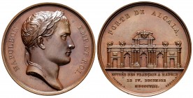 France. Napoleon Bonaparte. Medal. Ae. PORTE DE ALCALA. Puerta de Alcalá. Commemorates the entry of the French into Madrid on 4 December 1808. Engrave...