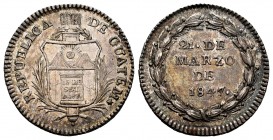 Guatemala. "Proclamation" medal. 1847. (Fonrobert-7236). Ag. 3,40 g. 1 real module. Very rare. Attractive. AU. Est...250,00.   

SPANISH DESCRIPTION: ...