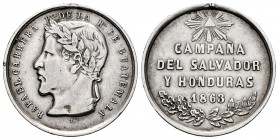 Guatemala. Medal. 1863. Ag. 6,18 g. CAMPAÑA DEL SALVADOR Y HONDURAS. 24 mm. Very scarce. Almost VF/VF. Est...35,00.   

SPANISH DESCRIPTION: Guatemala...