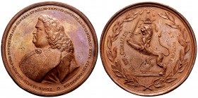 Russia. Peter I. Medal. 1698. (Smirnov-180a). (Diakov-10.2). Ae. 87,26 g. Commemorative medal to Admiral Feodor Alexeevich Golovin, Viceroy of Siberia...