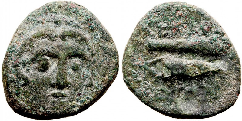 MONEDAS ANTIGUAS
ISLAS DE CARIA
Cos. AE-16. (C. 210-180 a.C.) A/Cabeza de Hera...