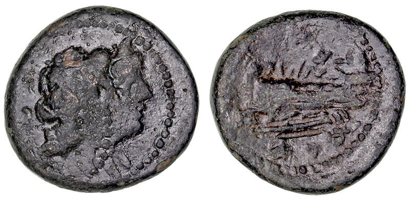 MONEDAS ANTIGUAS
FENICIA
Arados. AE-17. siglo II-I a.C. A/Cabezas de Zeus y He...