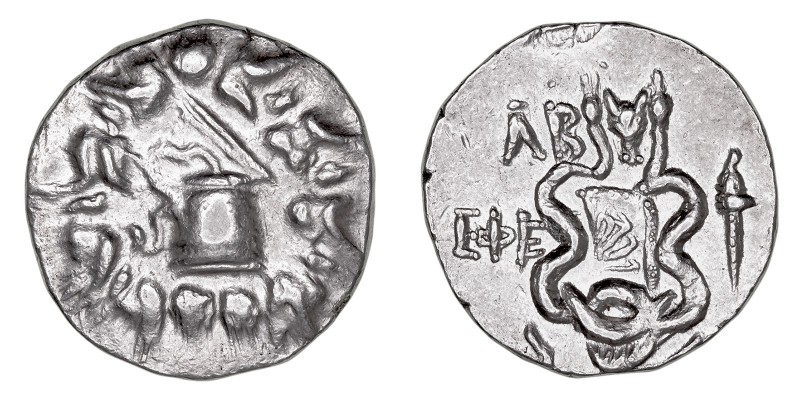 MONEDAS ANTIGUAS
JONIA
Éfeso. Cistóforo. AR. (180-167 a.C.) A/Cesta mística co...