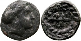 MONEDAS ANTIGUAS
TESALIA
Larissa. AE-12. (C. 302-286 a.C.) A/Cabeza de la ninfa a der. R/Corona. 1,87 g. Rogers 317. Escasa. MBC-. Pátina negra
