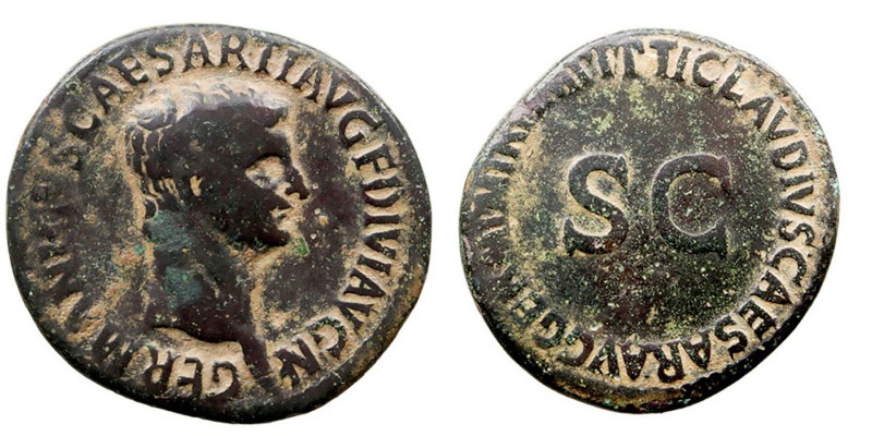 IMPERIO ROMANO
GERMÁNICO
AS. AE. Acuñación de Claudio (50-54 d.C.) A/TI. CLAVD...