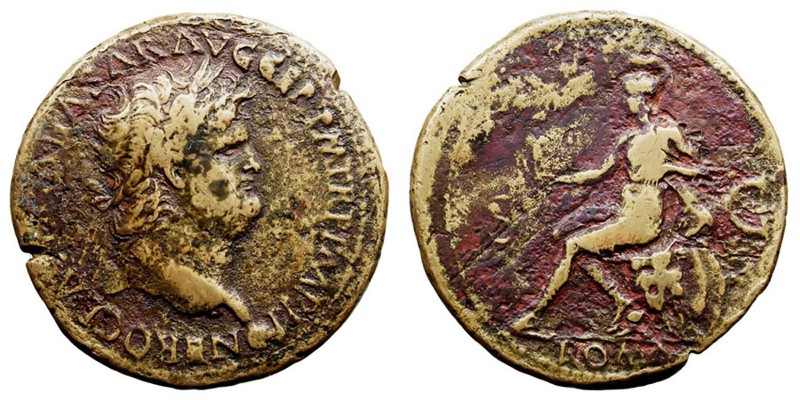 IMPERIO ROMANO
NERÓN
Sestercio. AE. R/ROMA, S.C. Roma sentada a izq. 24,48 g. ...